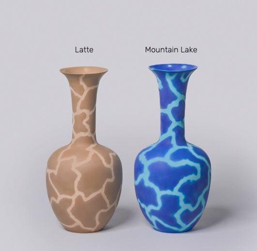Memphis Morning Glory Porcelain Vase Decor Middle Kingdom Mountain Lake 