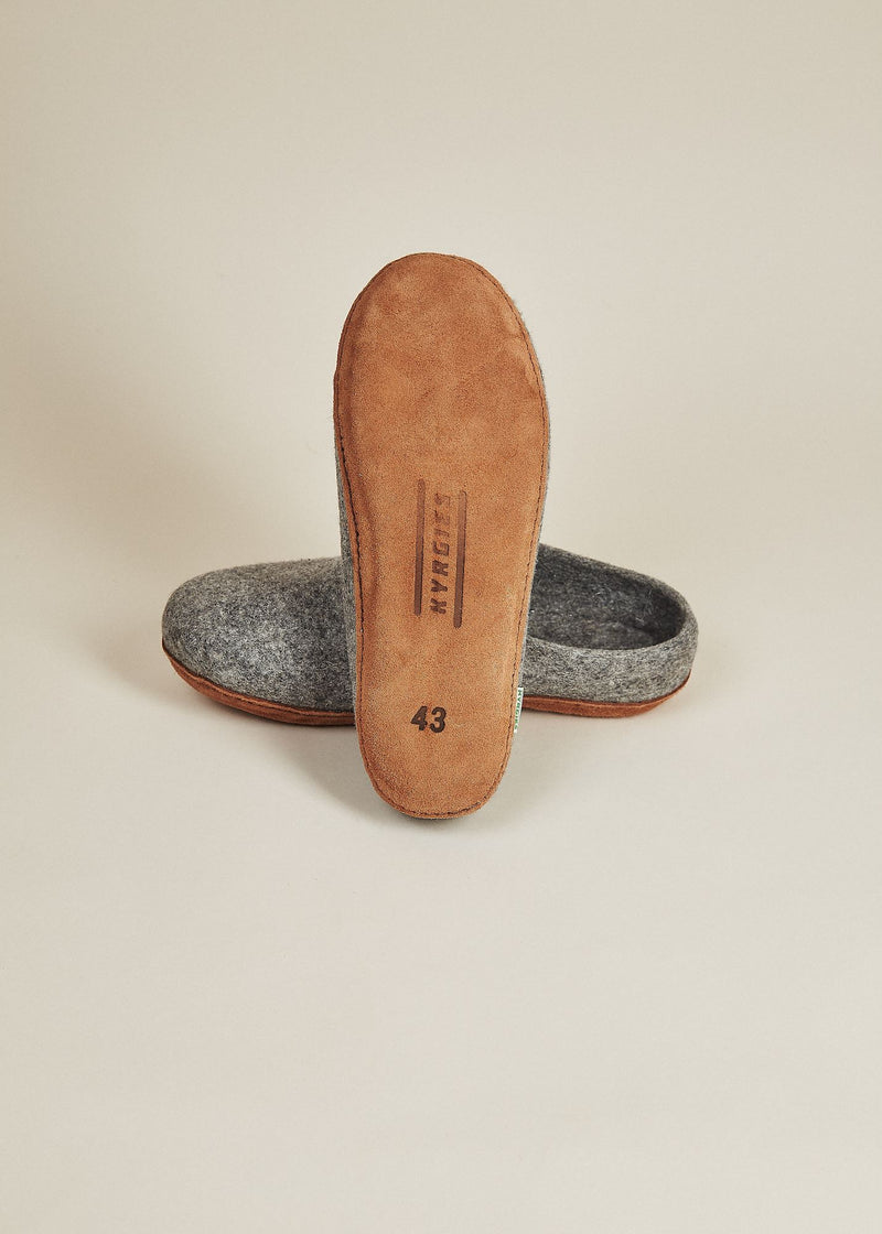 Men's Molded Sole and Low Back Slippers - Gray Men's Shoes Kyrgies 