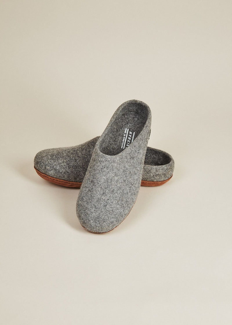 Men's Molded Sole and Low Back Slippers - Gray Men's Shoes Kyrgies 