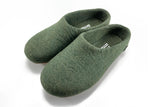 Men's Molded Sole Low Back Wool Slippers Slippers Kyrgies 7-7.5 Pine Green 