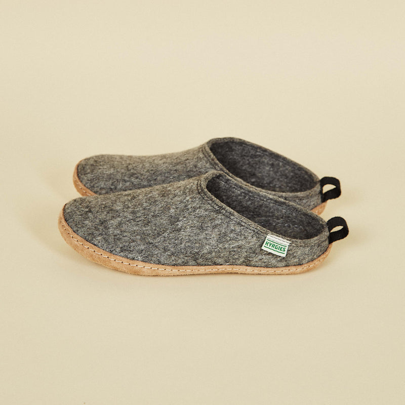 Men's Wool Slipper Slides - Gray Slippers Kyrgies 