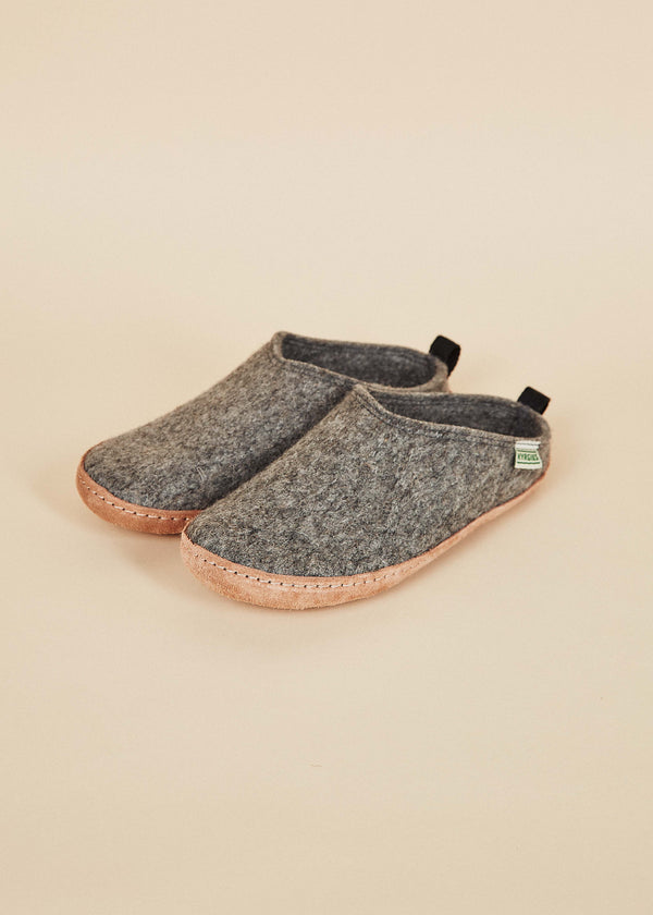 Men's Wool Slipper Slides - Gray Slippers Kyrgies 