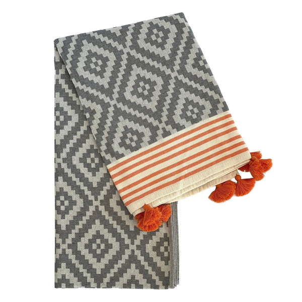 Merida Upcycled Turkish Towel / Blanket Multi Use Textiles Hilana: Upcycled Cotton Orange 