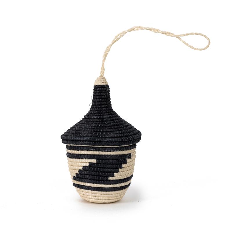 Miniature Basket Ornament - Black Christmas Azizi Life 