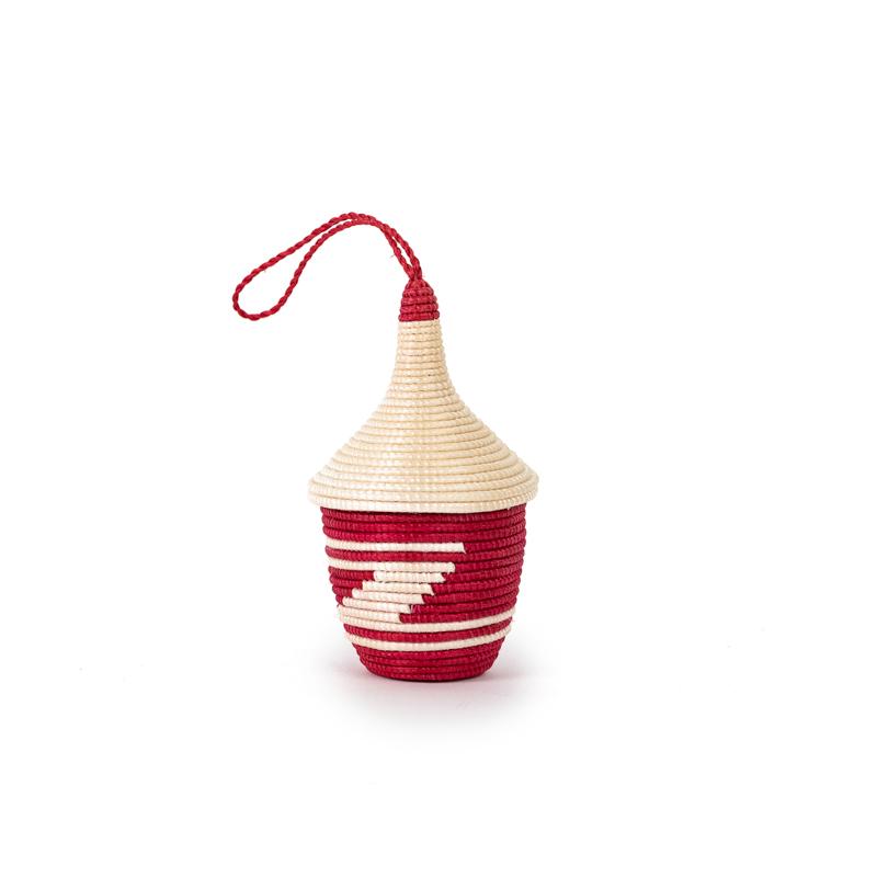 Miniature Basket Ornament - Red Christmas Azizi Life 