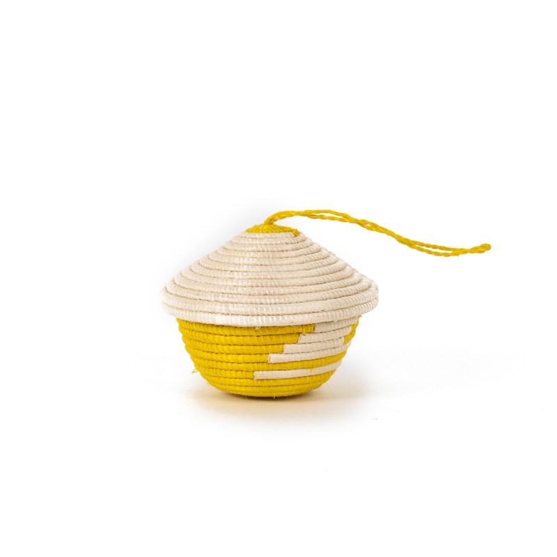 Miniature Basket Ornament - Yellow Christmas Azizi Life 