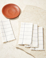 Minna Cream Grid Napkin Kitchen Textiles Minna