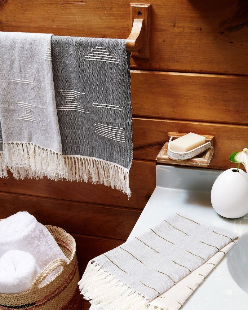 Minna Shapes Towel Blue Kitchen Textiles Minna