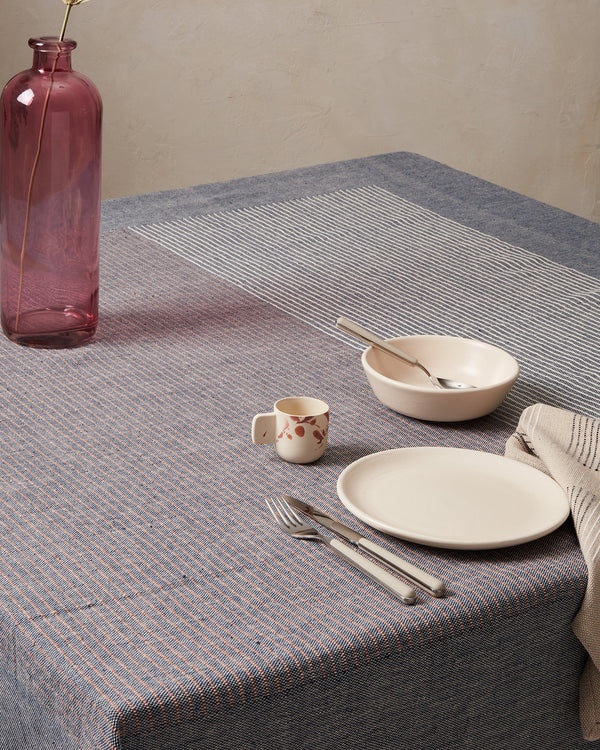 Minna Stacks Tablecloth - Horizon Kitchen Textiles Minna 