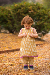 Mirasa Design *New* Bold Leaf Dress | forest yellow clothing Mirasa Design 
