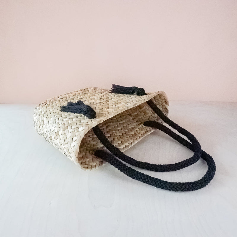 Modern Straw Tote with Cord Handles Handbags LIKHÂ 