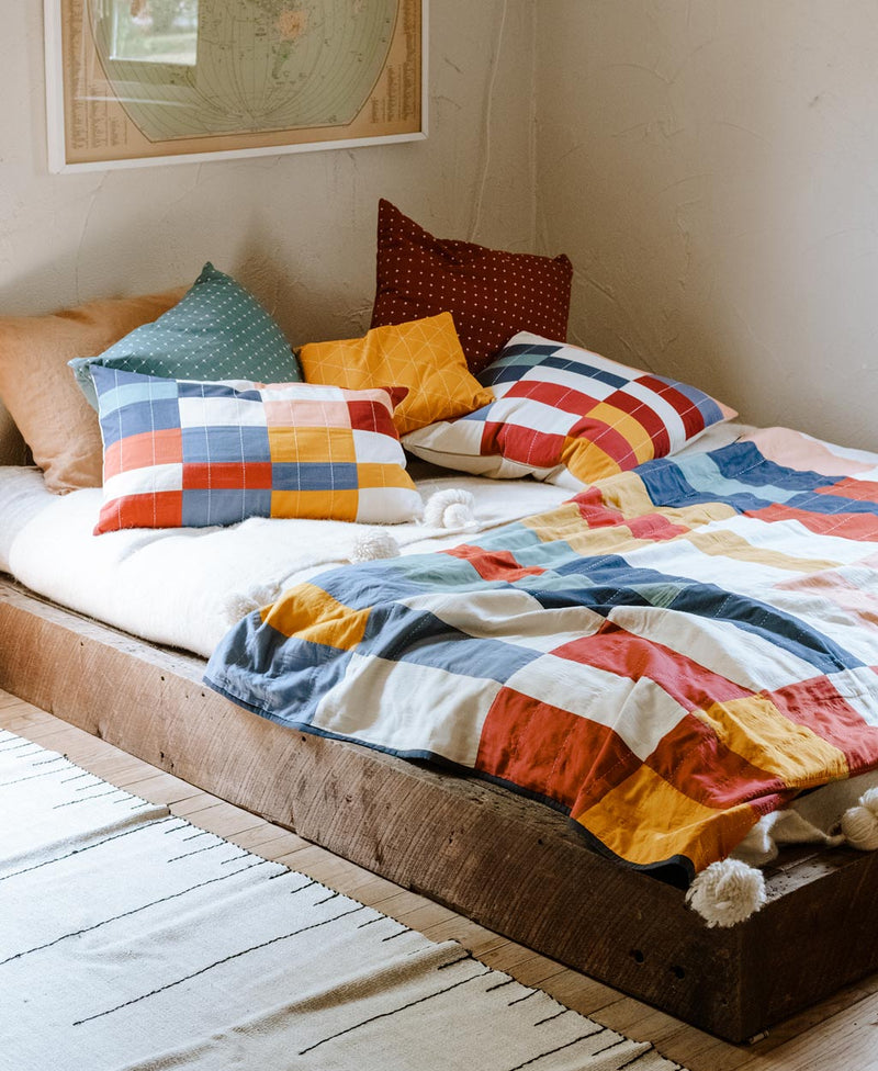 Multi-Check Quilt Throw Blankets Anchal Project 