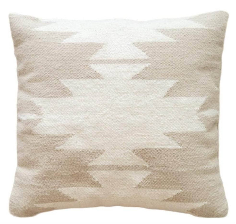 Mumo Toronto Beige Cleo Handwoven Wool Decorative Throw Pillow Cover Mumo Toronto 
