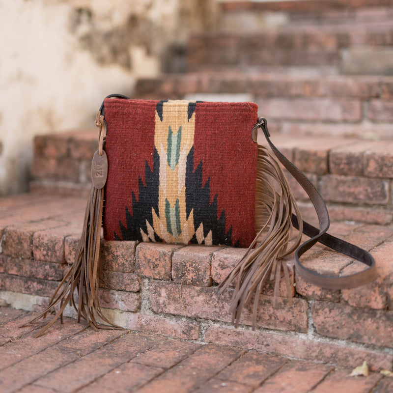 Shadow Wool Fringe Bag | Ethically Made & Sustainable | Wool (Red) by MZ Made