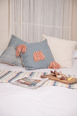 Naidi Organic Cotton Throw Pillow Cover with Tassels Zuahaza 