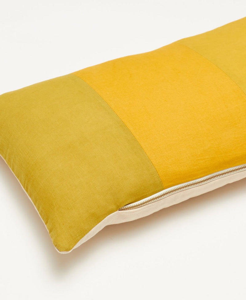Naturally Dyed Colorblock Lumbar Pillow Lumbar Pillows Anchal Project 