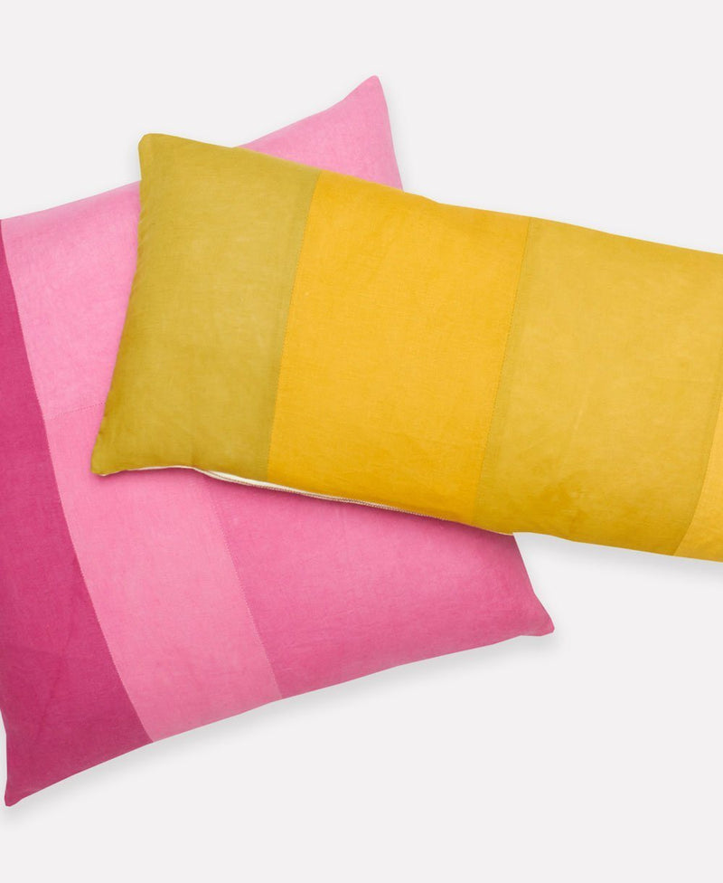 Naturally Dyed Colorblock Lumbar Pillow Lumbar Pillows Anchal Project 