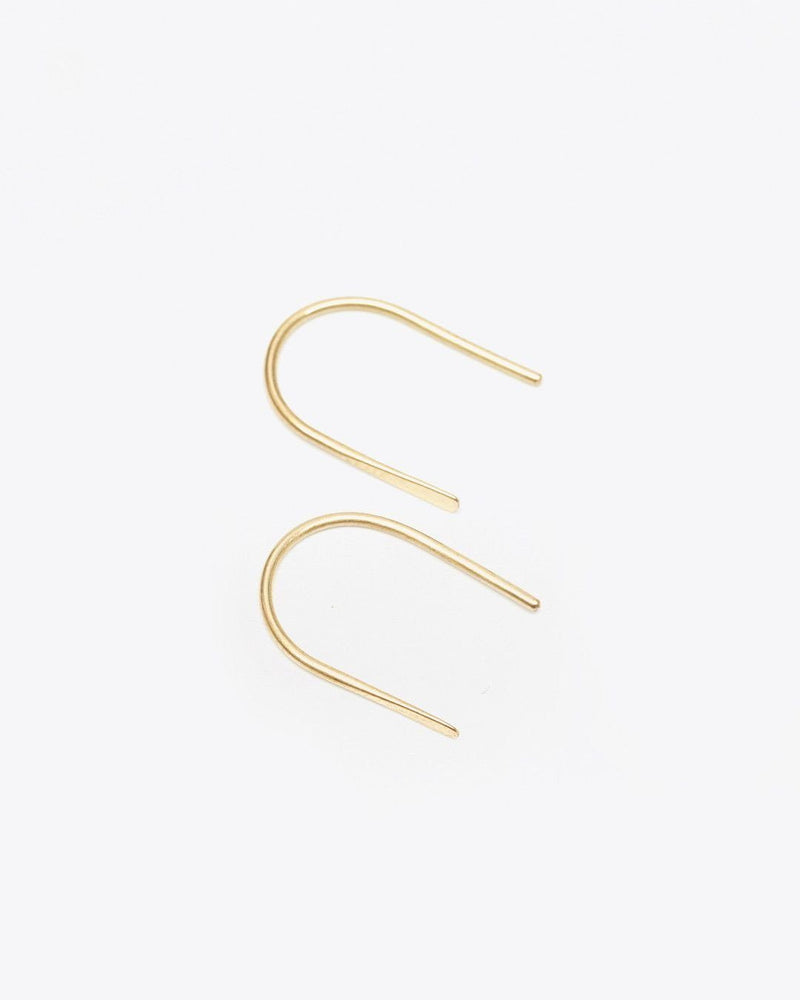 Nisolo Brass Hammered Hook Earrings Earrings Nisolo