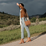 Nisolo Clara Crossbody Purse Woven Almond Leather Bag Nisolo 