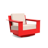 Nisswa Lounge Swivel Outdoor Seating Loll Designs Apple Red Canvas Flax 