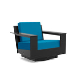 Nisswa Lounge Swivel Outdoor Seating Loll Designs Black Canvas Regatta Blue 