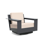 Nisswa Lounge Swivel Outdoor Seating Loll Designs Charcoal Gray Canvas Flax 