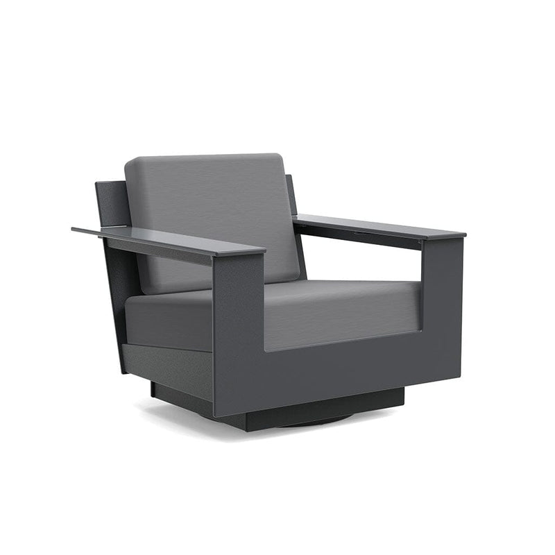 Nisswa Lounge Swivel Outdoor Seating Loll Designs Charcoal Gray Cast Charcoal 