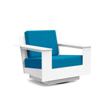 Nisswa Lounge Swivel Outdoor Seating Loll Designs Cloud White Canvas Regatta Blue 