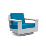 Nisswa Lounge Swivel Outdoor Seating Loll Designs Driftwood Canvas Regatta Blue 