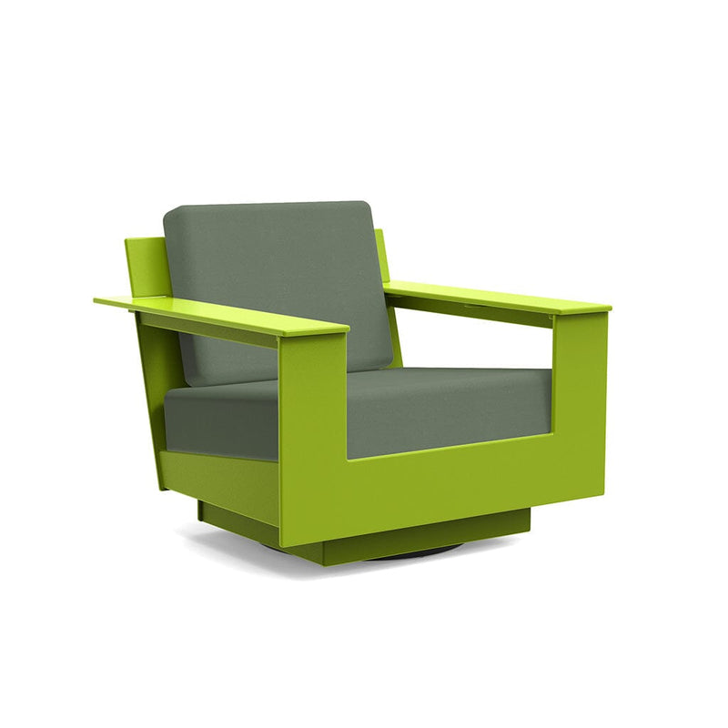 Nisswa Lounge Swivel Outdoor Seating Loll Designs Leaf Green Canvas Fern 