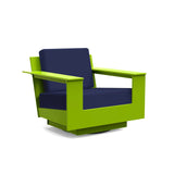 Nisswa Lounge Swivel Outdoor Seating Loll Designs Leaf Green Canvas Navy 