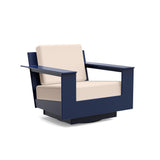 Nisswa Lounge Swivel Outdoor Seating Loll Designs Navy Blue Canvas Flax 