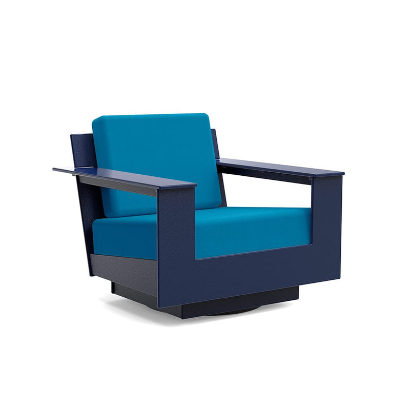 Nisswa Lounge Swivel Outdoor Seating Loll Designs Navy Blue Canvas Regatta Blue 