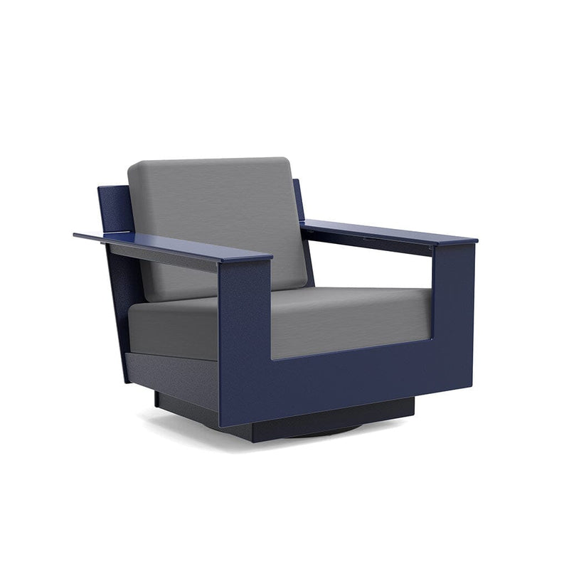 Nisswa Lounge Swivel Outdoor Seating Loll Designs Navy Blue Cast Charcoal 