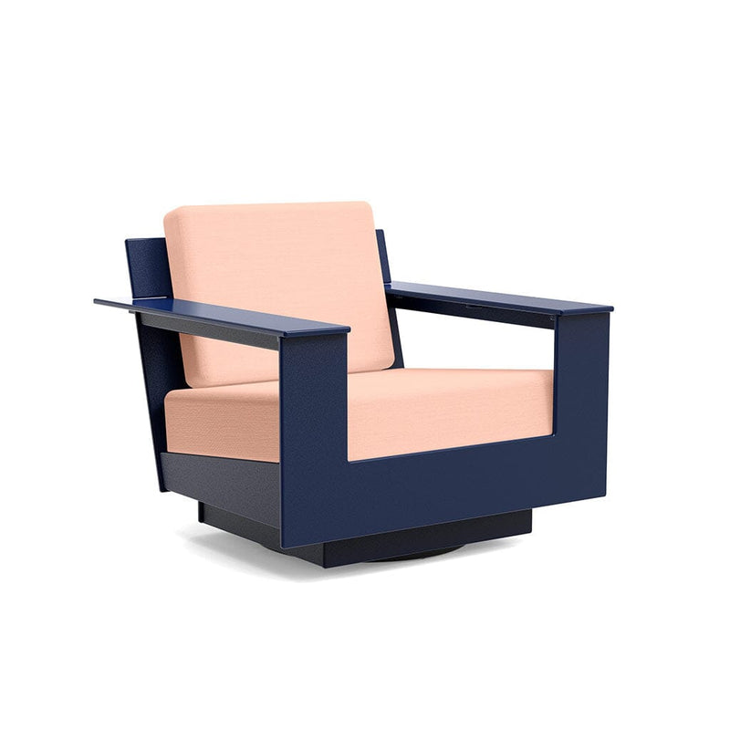 Nisswa Lounge Swivel Outdoor Seating Loll Designs Navy Blue Cast Petal 
