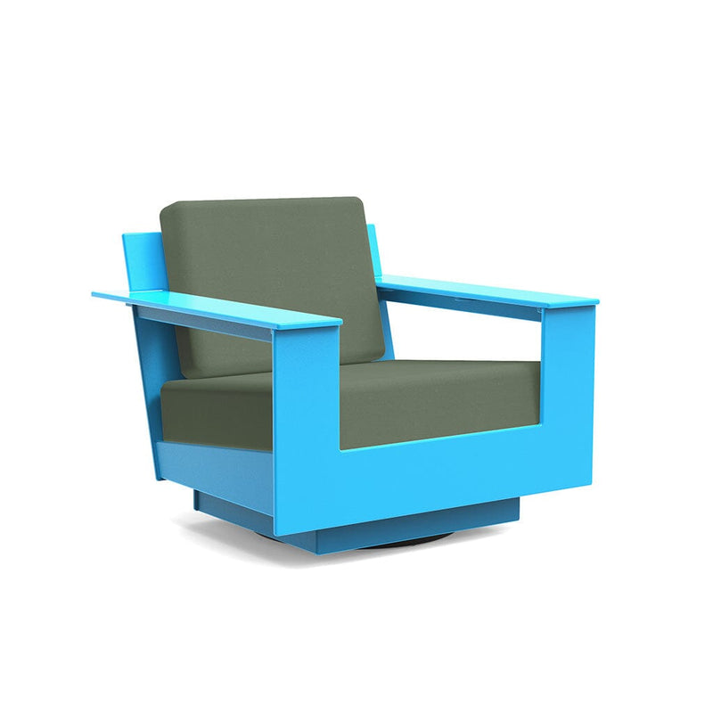 Nisswa Lounge Swivel Outdoor Seating Loll Designs Sky Blue Canvas Fern 