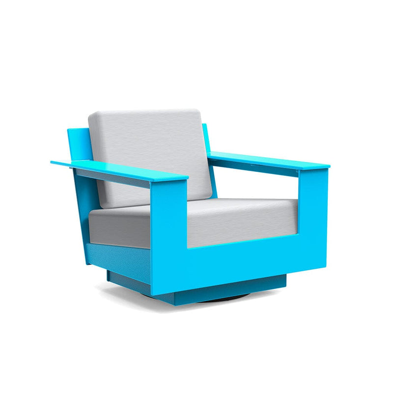 Nisswa Lounge Swivel Outdoor Seating Loll Designs Sky Blue Cast Silver 