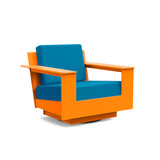Nisswa Lounge Swivel Outdoor Seating Loll Designs Sunset Orange Canvas Regatta Blue 