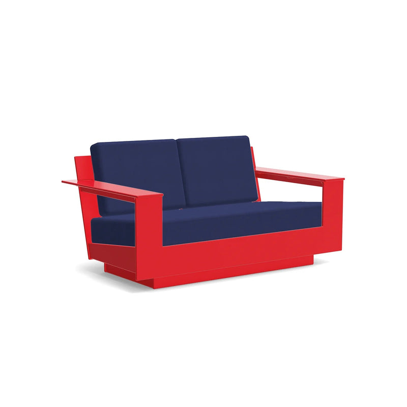 Nisswa Recycled Loveseat Sofas + Daybeds Loll Designs Apple Red Canvas Navy 