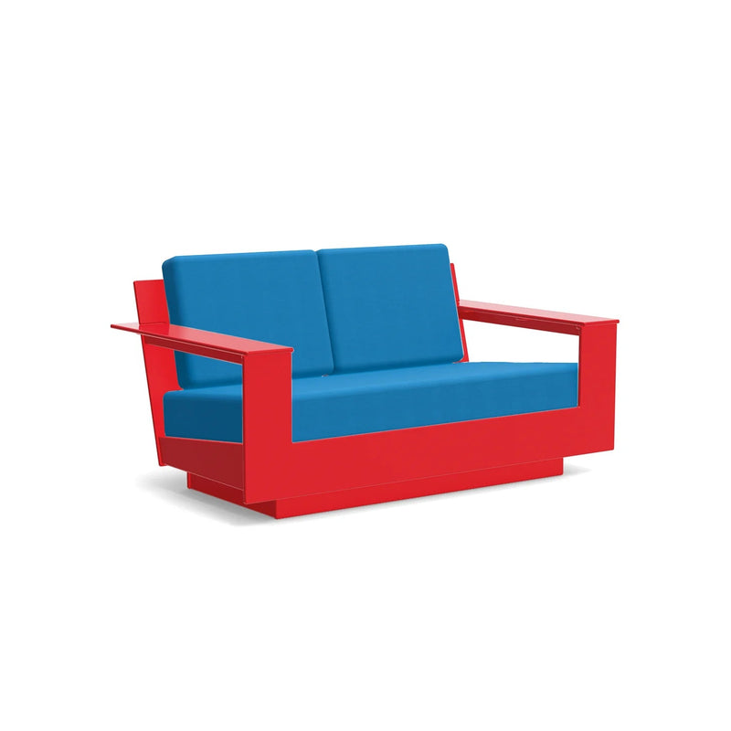 Nisswa Recycled Loveseat Sofas + Daybeds Loll Designs Apple Red Canvas Regatta Blue 