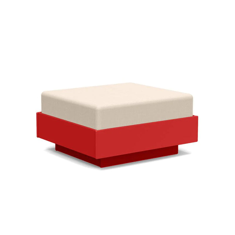 Nisswa Recycled Ottoman Ottomans Loll Designs Apple Red Canvas Flax 