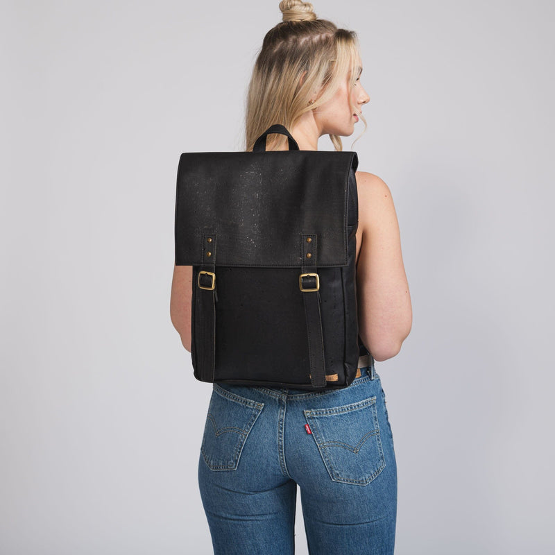 Out and About Cork Backpack Backpacks Tiradia Cork Black 