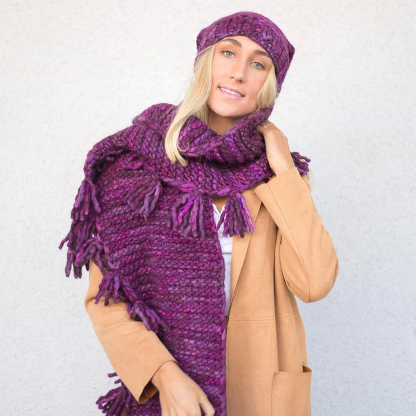 Oversized Merino Wool Shawl with Tassels Scarves Baabushka 