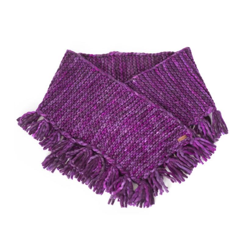 Oversized Merino Wool Shawl with Tassels Scarves Baabushka Sangria 
