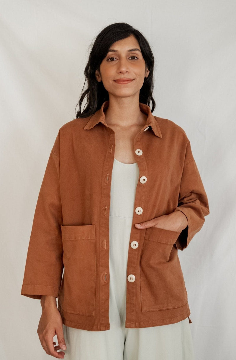 Painters Button Jacket Jackets Mien XS Saddle Brown 