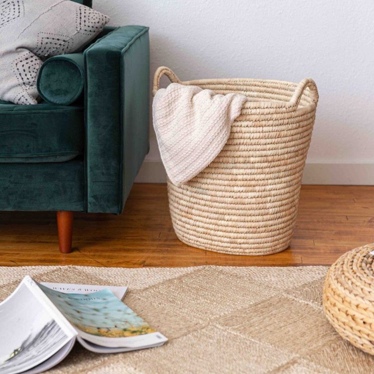 Woven Palm Laundry Basket Set  Modern Laundry Set – The Citizenry