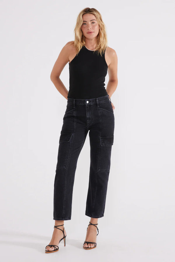 Pax Slim Cargo Jeans - Black Rock Pants + Jeans ÉTICA 