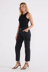 Pax Slim Cargo Jeans - Black Rock Pants + Jeans ÉTICA 
