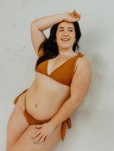 Pelosa Recycled Tie Bikini Bottom Swim Bottoms Mary Young XS Cinnamon 