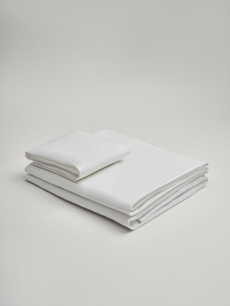 Percale Bed Sheet Set Sheet Sets Takasa Twin White 